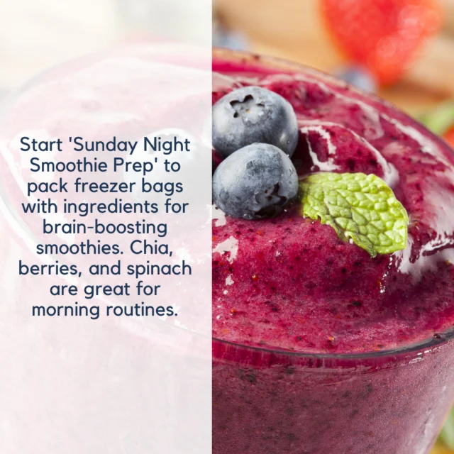 Sunday Night Smoothie Prep might sound like a Pinterest thing, but trust me, it’s a game-changer.⁠
⁠
Try tossing ingredients like frozen berries, spinach, chia seeds, and banana into freezer bags ahead of time. When the morning chaos hits, all you have to do is blend and go. ⁠
⁠
Easy, fast, and packed with brain-boosting nutrients that support focus, mood, and energy, all before 9 AM. 🙌⁠
⁠
✨ Follow us for more simple wellness tips to start the school year strong!⁠
⁠
#HealthyAmericanUSA #BackToSchoolWellness #SmartStartSmoothies #BusyMorningHacks
